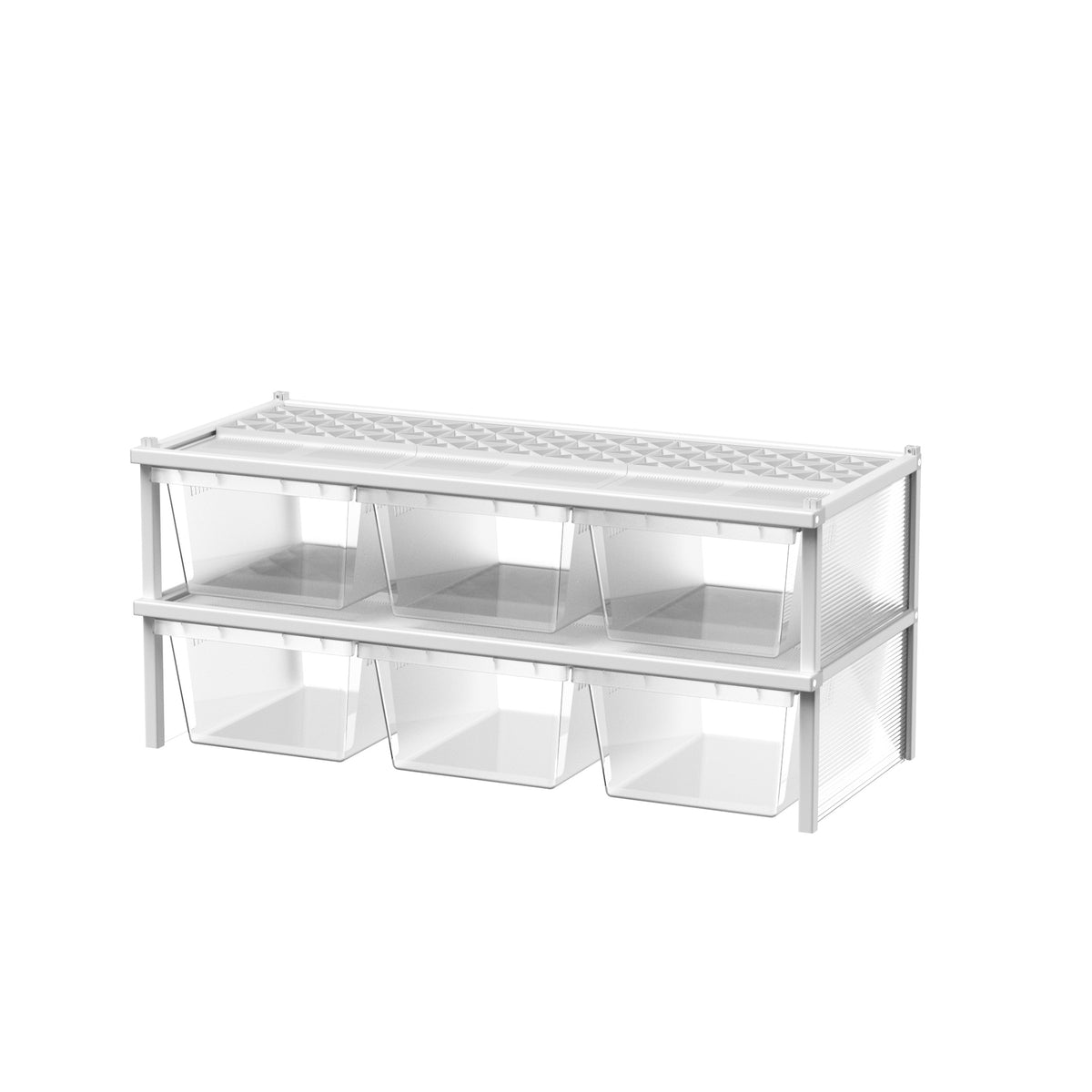 Moon Series 4030H 2-Tier Stackable Reptile Rack & 7.1" (18 cm) Tall Tubs (Without Base and Wheels)